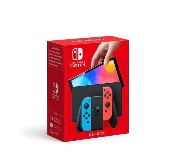 NINTENDO SWITCH OLED Modell Konsole schwarz neon-blau-rot Handheld Spielekonsole
