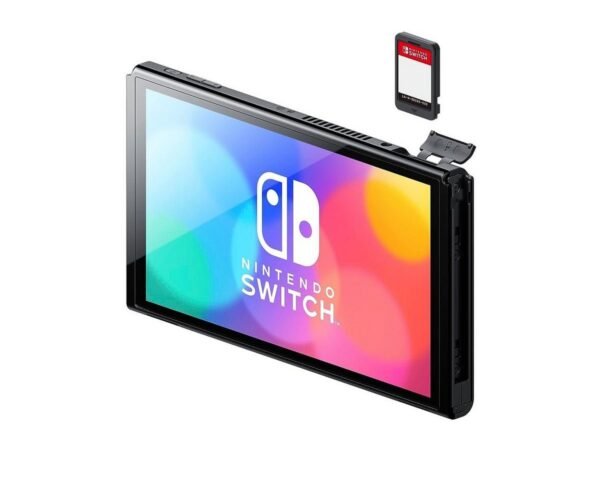 NINTENDO SWITCH OLED Modell Konsole schwarz neon-blau-rot Handheld Spielekonsole – Bild 4